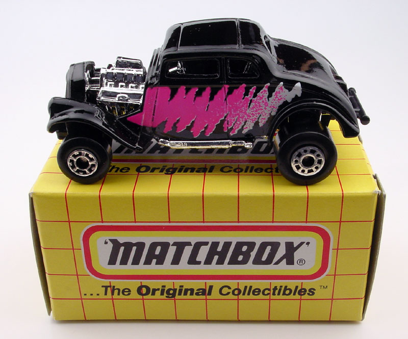 Vintage Matchbox Diecast 33 Willys Streey Street Rod Black 1982 Spelling Error 