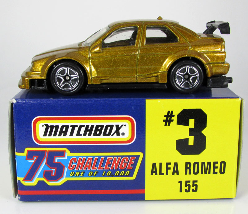 Matchbox MB 3 ALFA ROMEO 155 Gold 75 Challenge 1997 MINT on Card for sale online 
